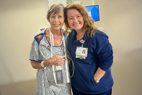 Barbara and a member of her care team at Ascension Sacred Heart