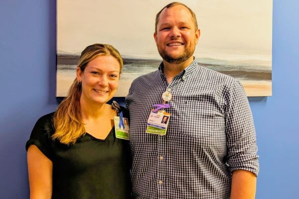 Alli Browne, LCSW, and Jesse Johnson, CPhT, part of the Ascension Rx medication assistance team