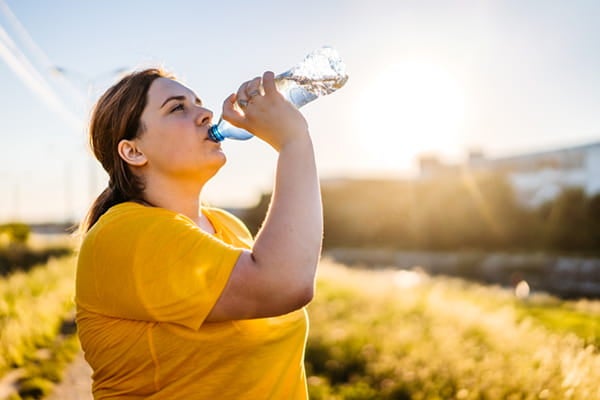 Woman drinking water