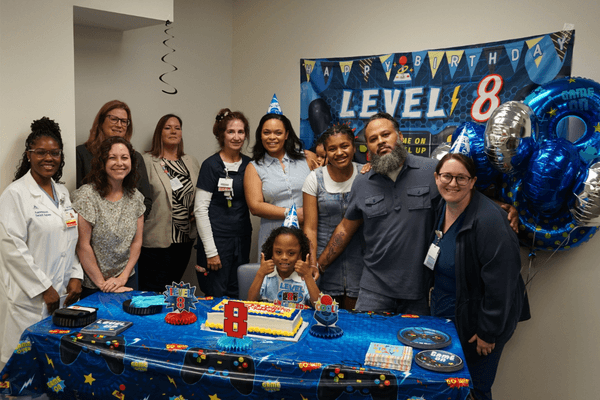 Birthday celebration for Alexander-Glen Reynoso and his NICU care team at Ascension Saint Agnes Hospital