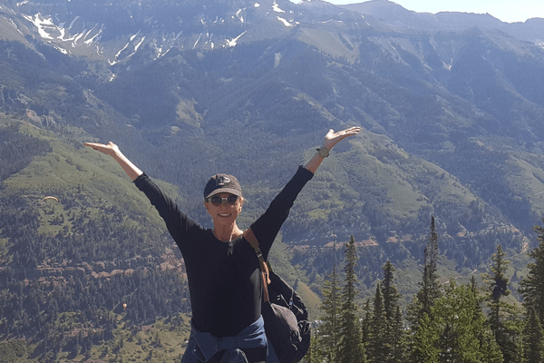 Nelle hiking in Telluride, CO