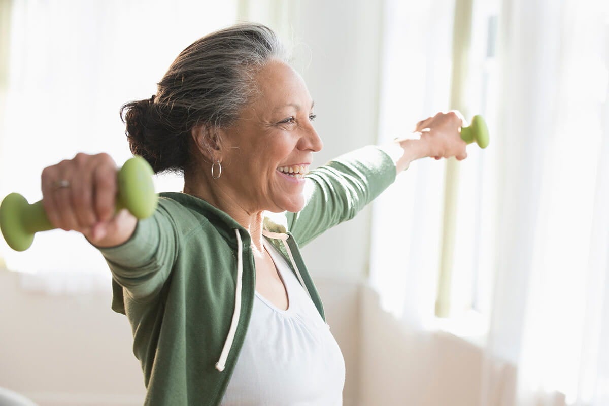 Older woman exercising